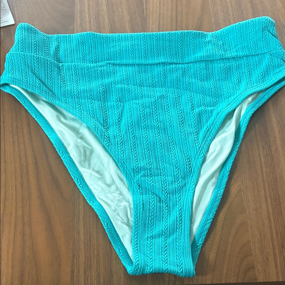Cupshe Teal Patterned Bikini Bottom NWT